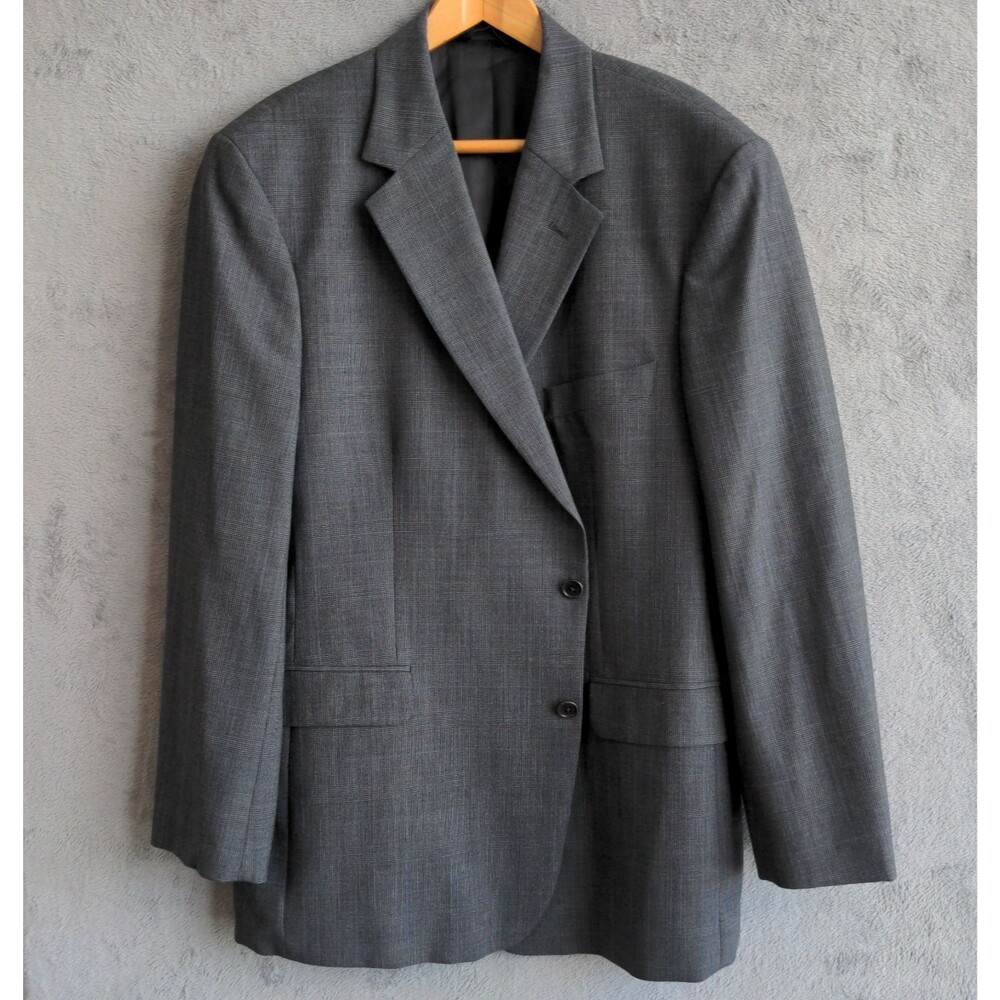 Brooks Brothers 346 Blazer Mens 46R Gray Prince Of Whales Wool Stretch 2 Button - Picture 2 of 11